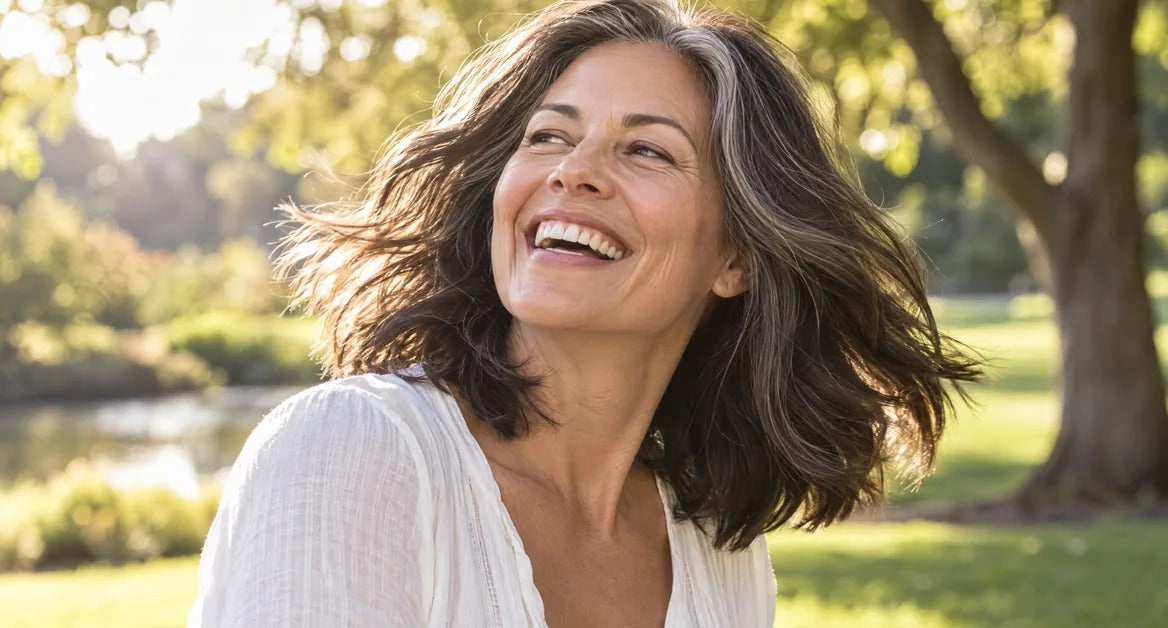 Woman with thick, full hair