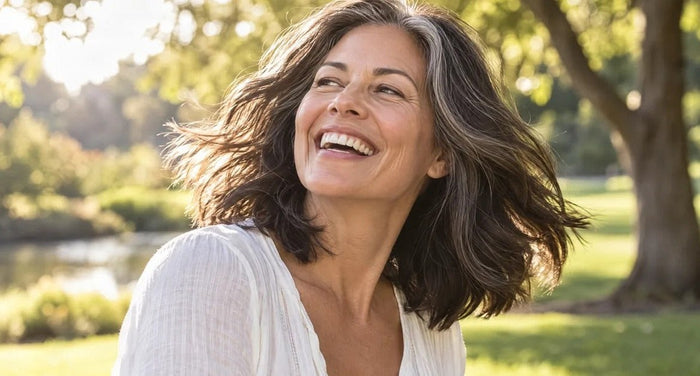 Woman with thick, full hair